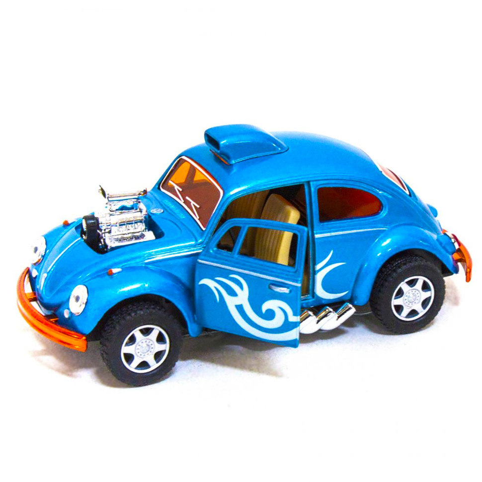 Машинка металева інерційна Volkswagen Beetle Custom Dragracer Kinsmart KT5405W 1:32 (Блакитний)