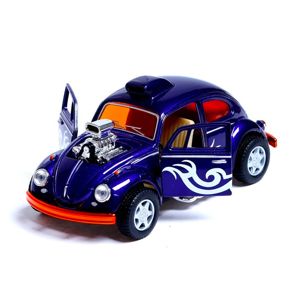 Машинка металева інерційна Volkswagen Beetle Custom Dragracer Kinsmart KT5405W 1:32  (Фіолетовий)