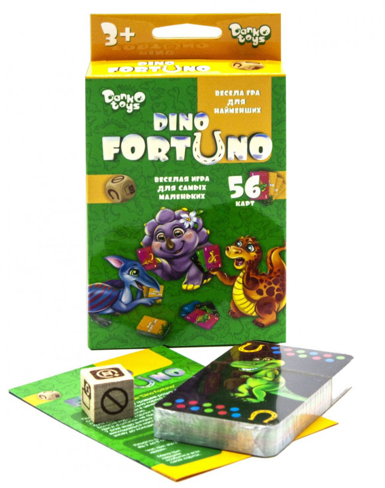 Дитяча розвиваюча настільна гра “Dino Fortuno” UF-05-01, 56 карток